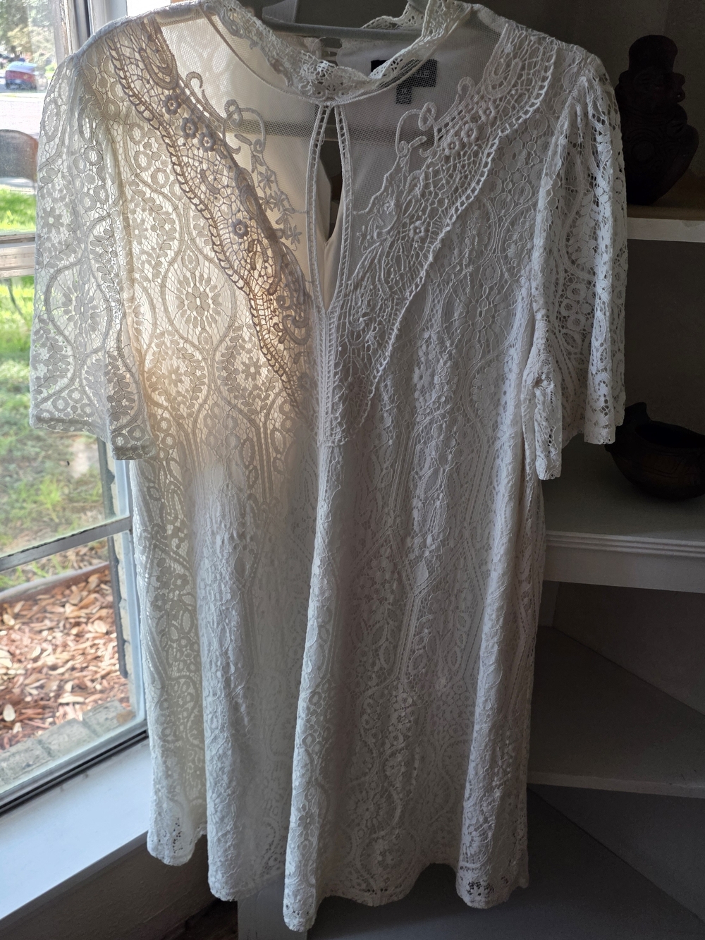 My Michelle White Lace Midi Dress